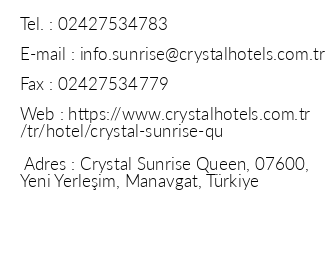 Crystal Sunrise Queen Luxury Resort & Spa iletiim bilgileri